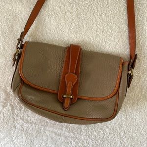 Dooney &  Bourke Vintage Equestrian Taupe AWL Crossbody Bag